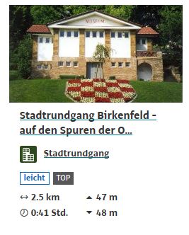 Stadtrundgang Birkenfeld, Nationalparkregion Hunsrück-Hochwald